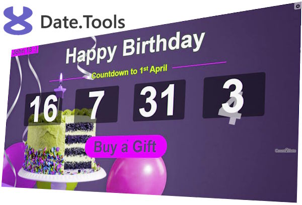 countdown timer widget date tool