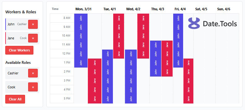Work Timesheet Schedule Planner